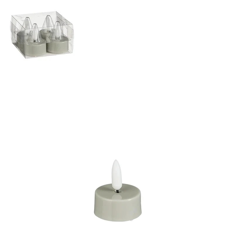 Theelicht led groen 4 stuks battery operated - h4,6xd3,8cm