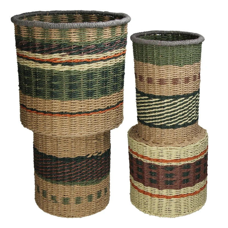 Basket Paper Multi 32.5x32.5x58.8cm S/2