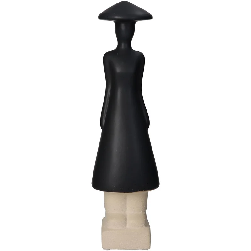 Ornament People Fine Earthenware Black 9x8x31.5cm