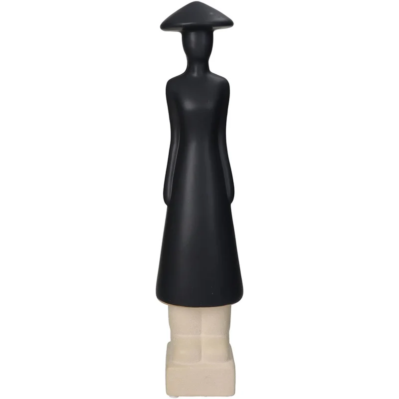 Ornament People Fine Earthenware Black 9.5x9x39cm