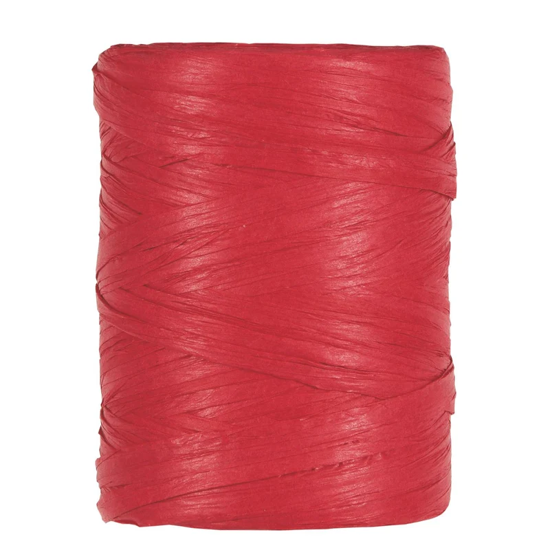 PAPIER RAFFIA 5-8MM 100MTR RED
