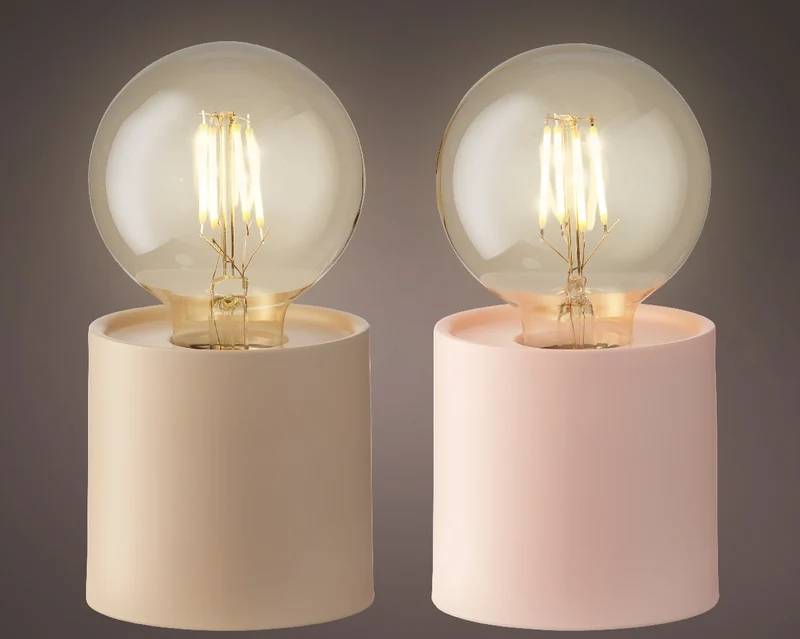 LED tafellamp plastic binnen 2 assorti warm wit H16,5 D8,5cm