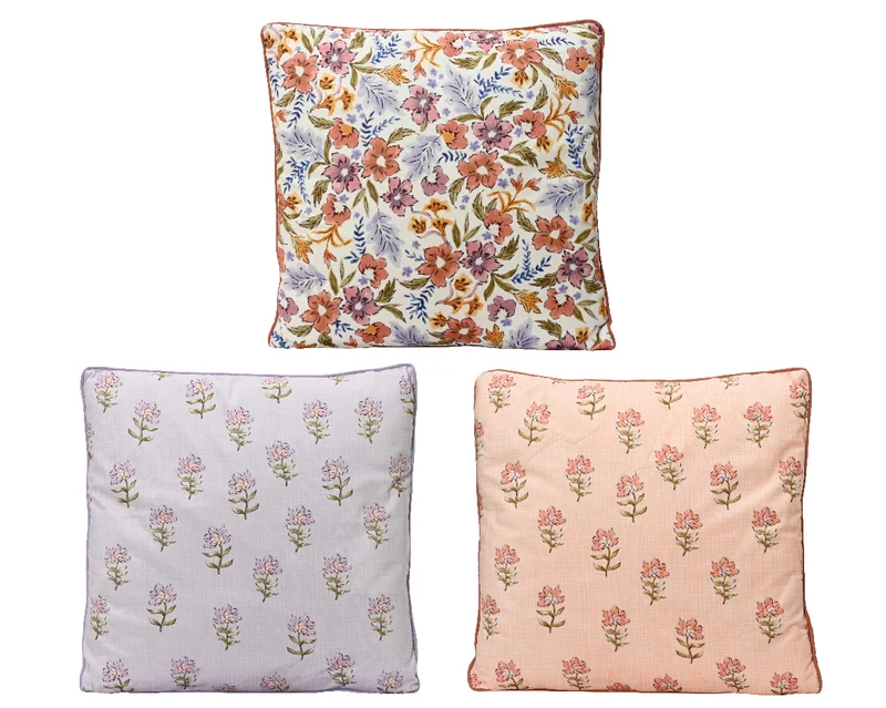 Kussen polyester 3 kleur assorti multi 45x45x3cm