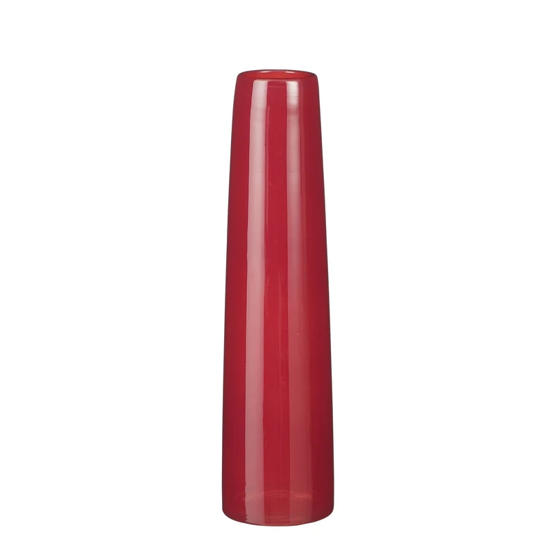 Xandra single flower vaas d.rood - h37,5xd10cm - glas