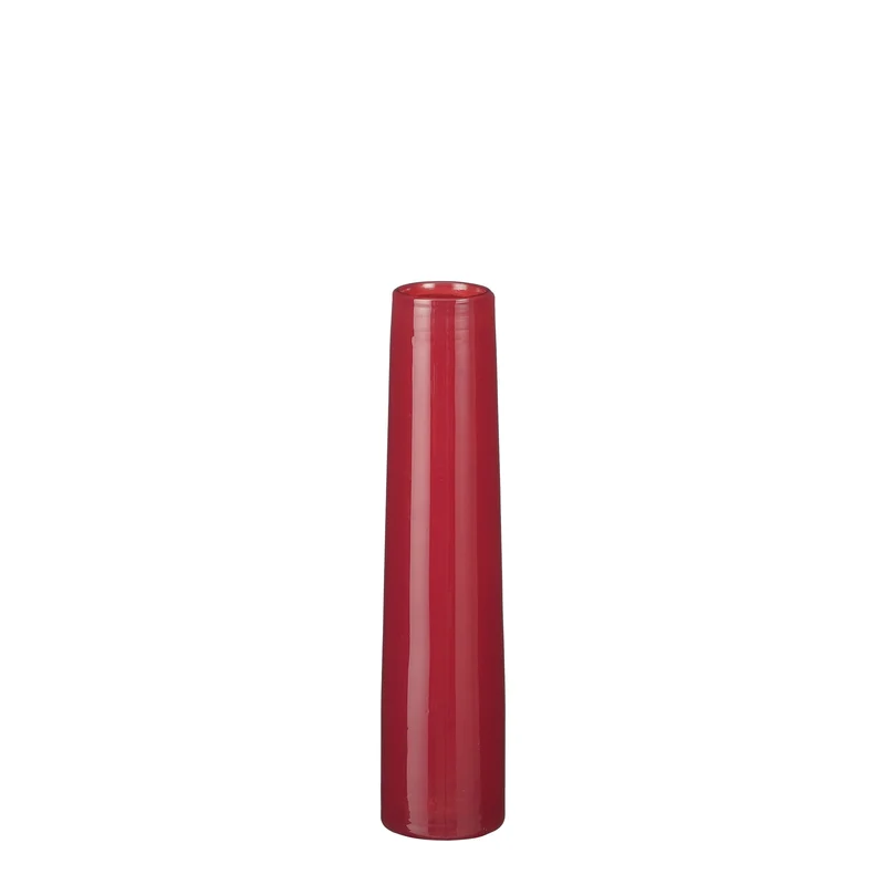 Xandra single flower vaas d.rood - h30,5xd7cm - glas