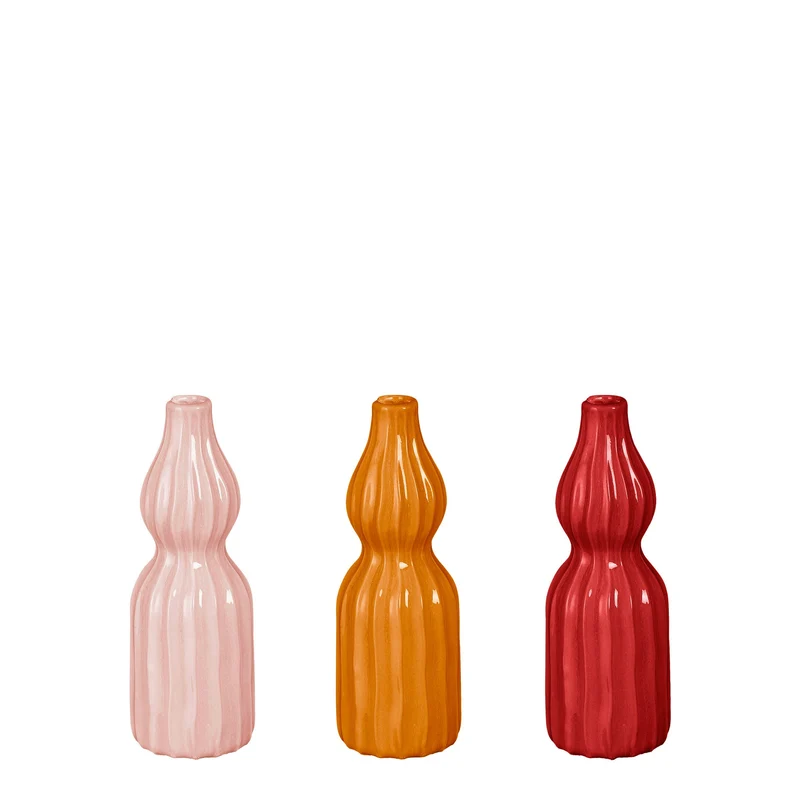 Felipe single flower vaas roze oranje rood 3 ass. - h20xd7cm