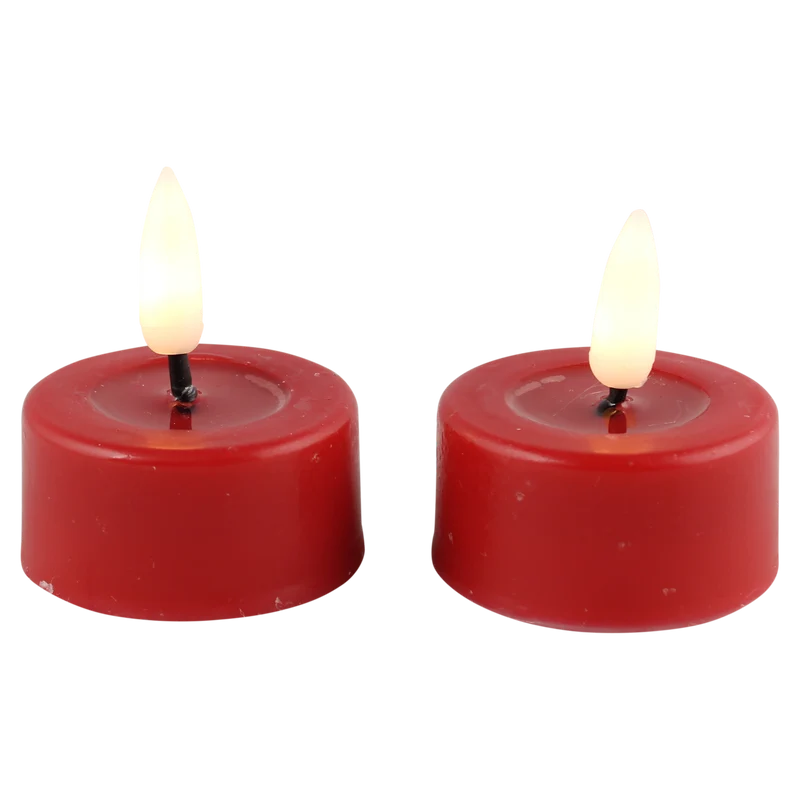 LED theelicht smelt rood set/2 met timer (incl batterijen)