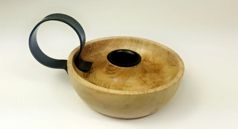 KANDELAAR BLAKER MANGOHOUT 13,5x10,5x5cm MET METALEN GREEP