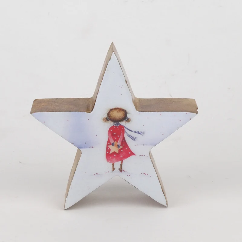 Star with print Mangowood White12x12cm