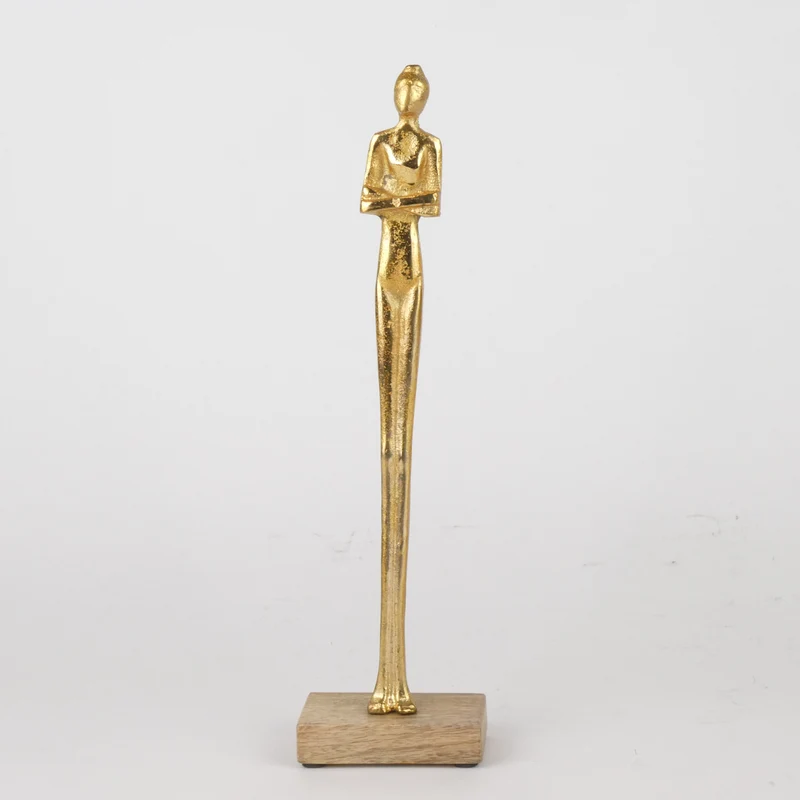 Figurine Aluminium Gold H:38cm