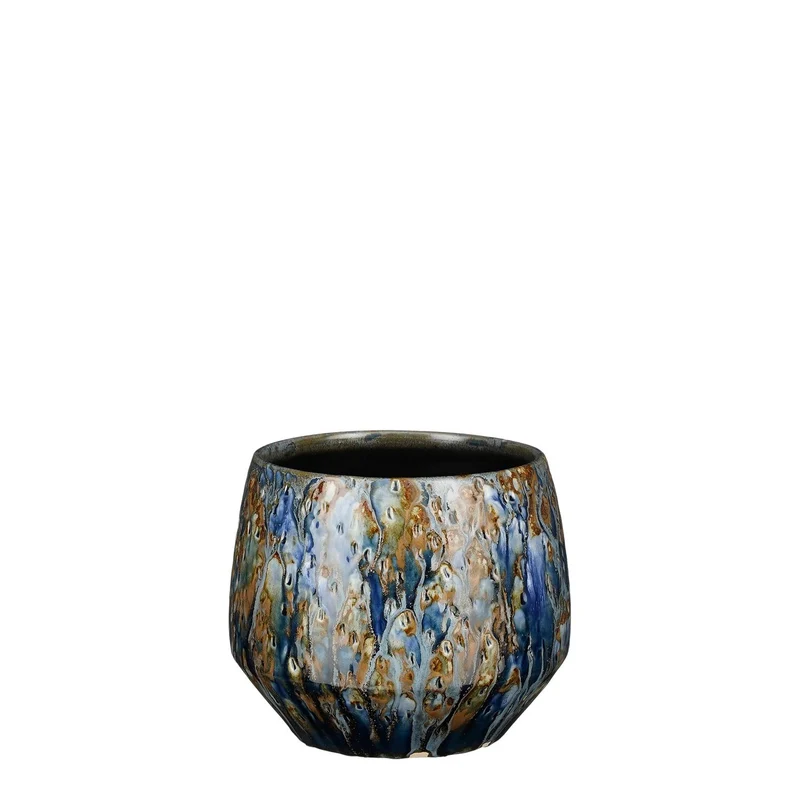 Harris pot rond blauw - h14xd16,5cm