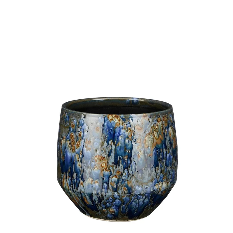 Harris pot rond blauw - h18xd20cm