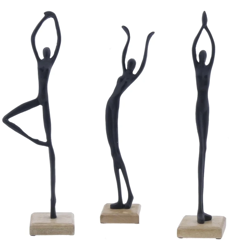 Aluminium Sculpture Black Lady 50x17cm Mix of 3