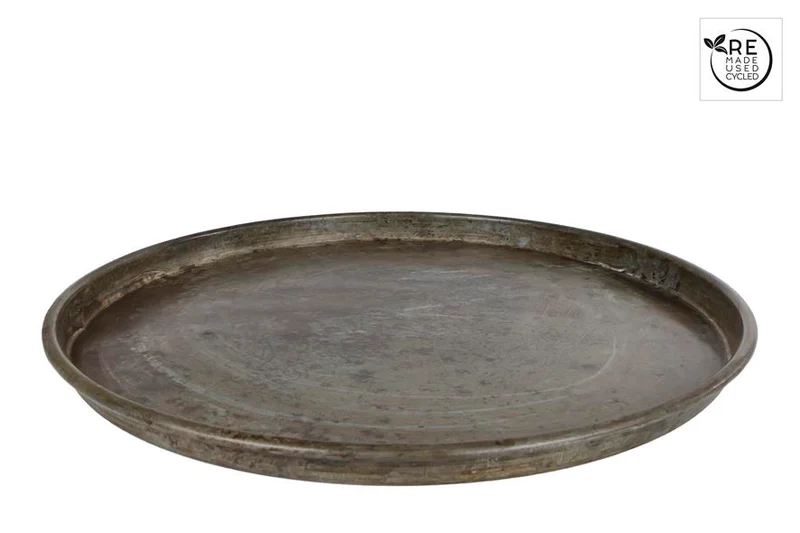 3R Onderbord "Rayan" antiek zink gerecycled metaal 54x54x3cm