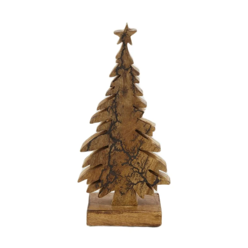 Tree mango wood 10x6x22cm Natural/Black