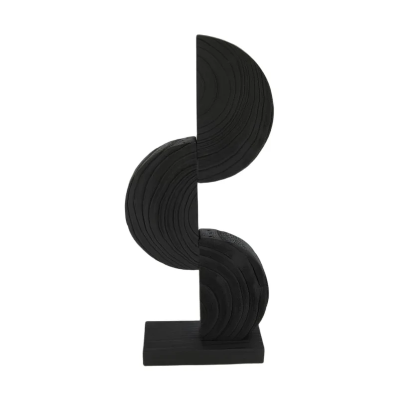 Statue paulownia wood on feet 17x7.5x38cm Black