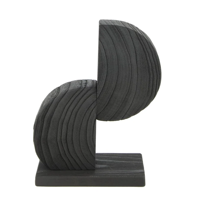 Statue paulownia wood on feet 14x7.5x18cm Black