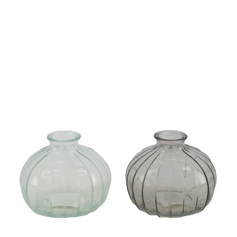Vase glass 10.7x10.7x9cm 2 Mixed blue