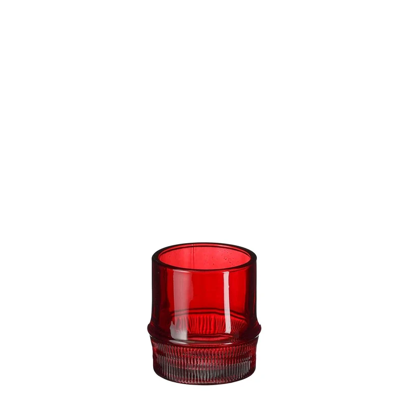 Theelicht houder Pjotr rood - h8xd7,5cm