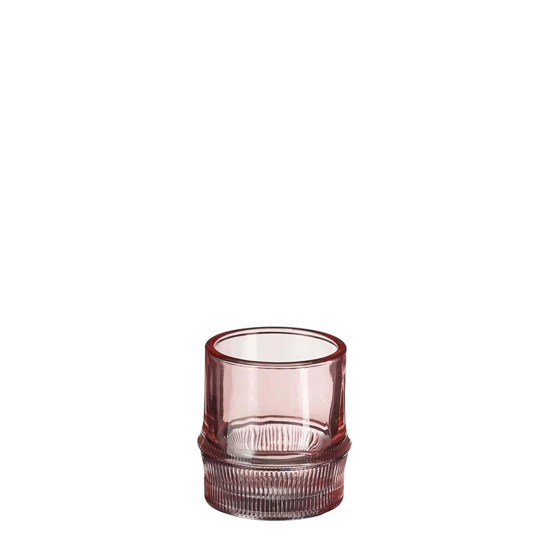 Theelicht houder Pjotr l.roze - h8xd7,5cm