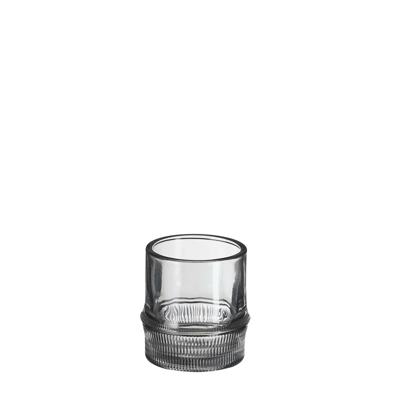 Theelicht houder Pjotr grijs - h8xd7,5cm