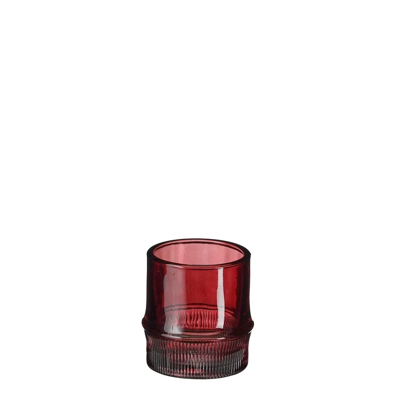 Theelicht houder Pjotr bordeaux - h8xd7,5cm