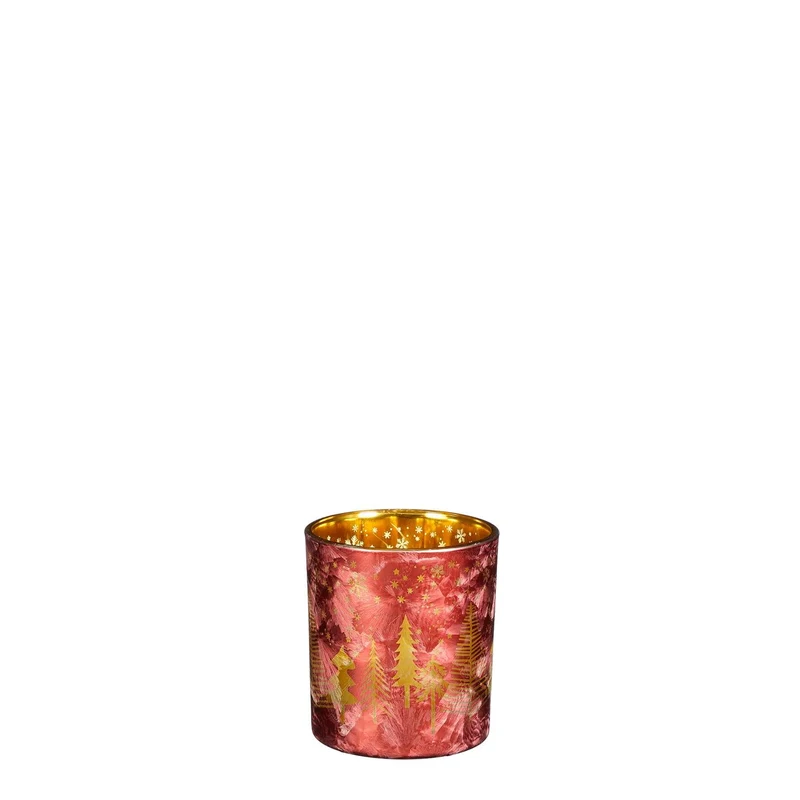 Theelicht houder bos rood - h8xd7cm