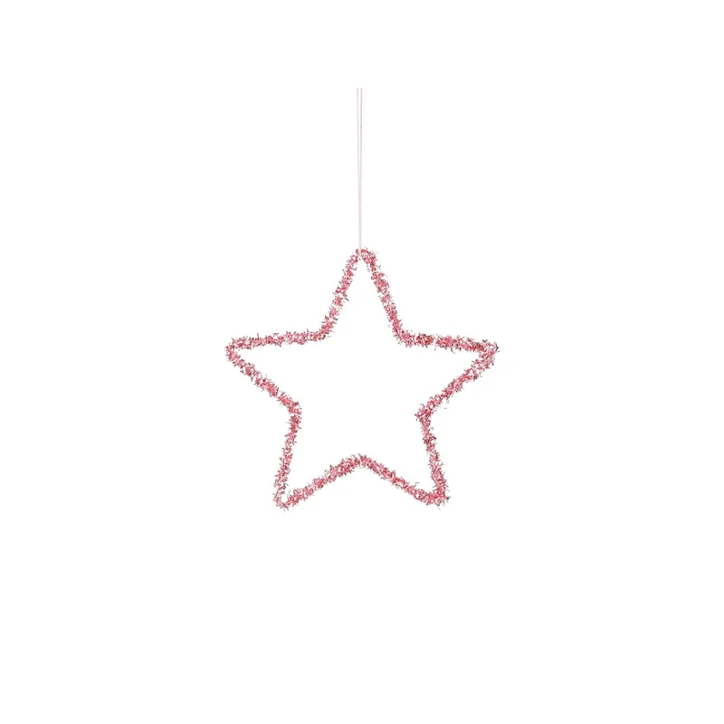 Ornament ster roze - d15cm