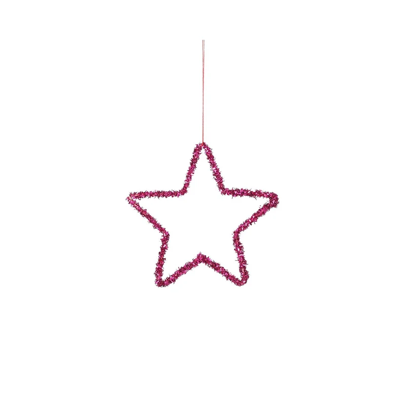 Ornament ster fuchsia - d15cm