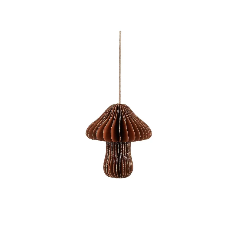 Ornament paddestoel bruin FSC Mix - h10xd10cm