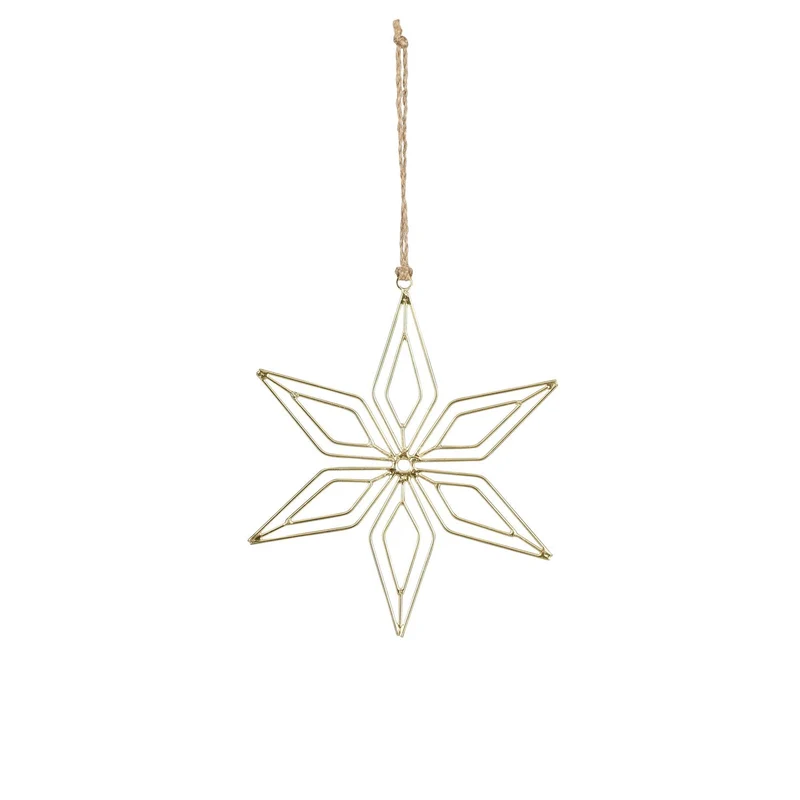 Ornament sneeuwvlok goud - h1xd17cm