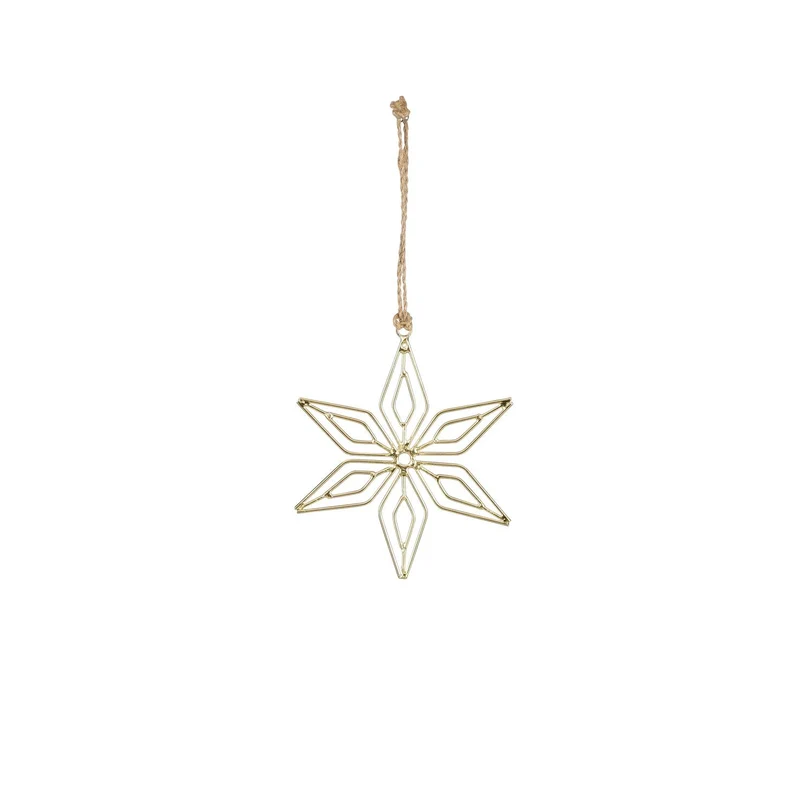 Ornament sneeuwvlok goud - h1xd12cm