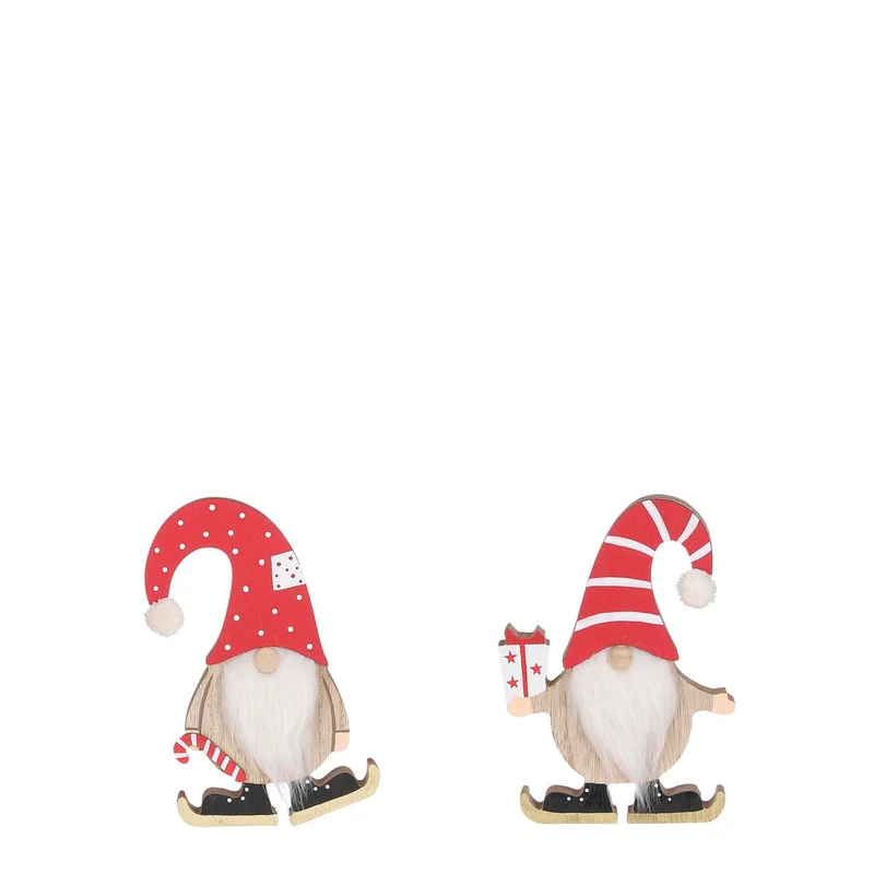 Kerstman rood wit 2 assorti - l18xb13xh2cm