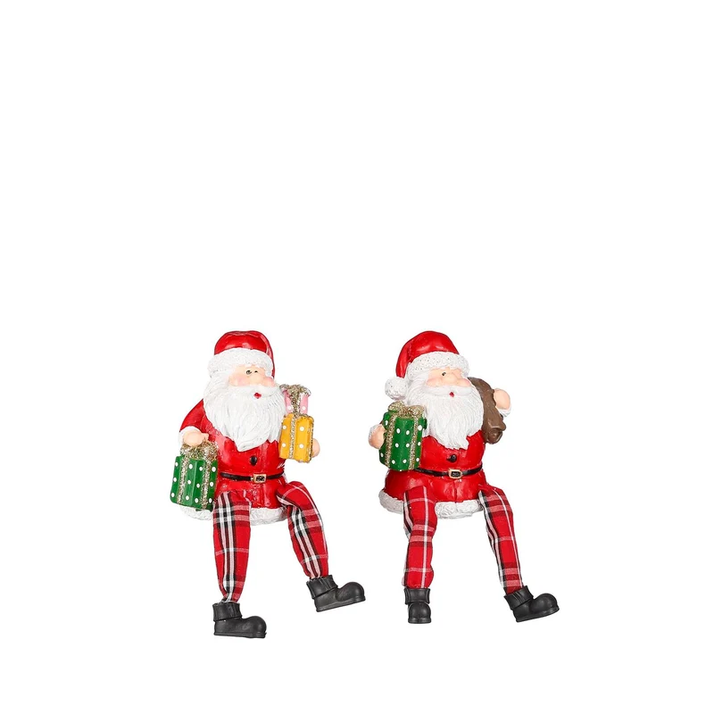 Kerstman rood 2 assorti - l8xb6,5xh18cm