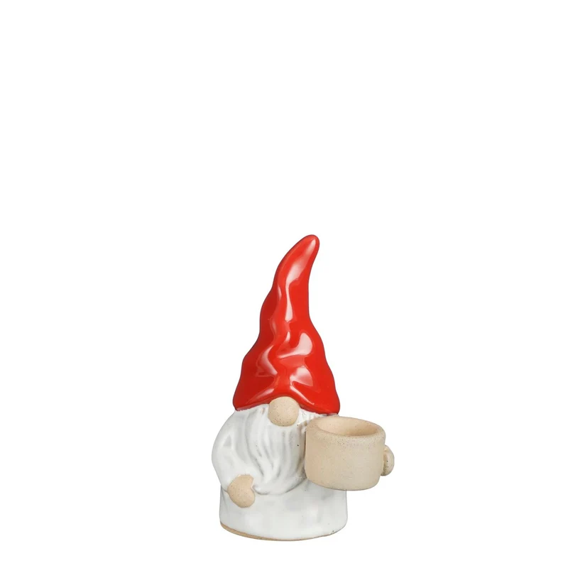 Kandelaar kerstman rood - l9xb6,5xh14cm