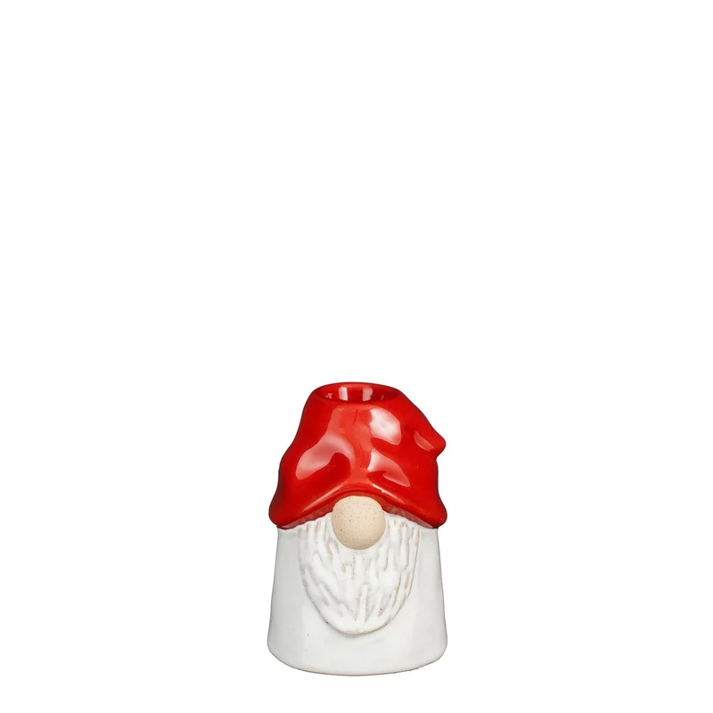 Kandelaar kerstman rood - l7,5xb6,5xh10cm