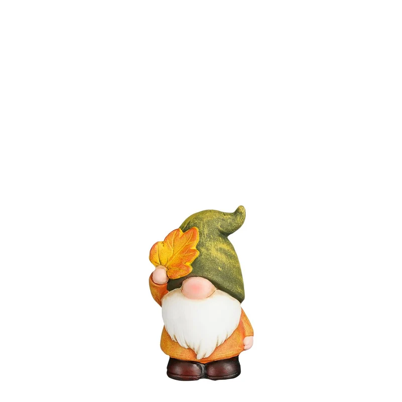 Decoratie gnoom groen - l8,5xb7,5xh14cm