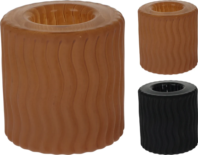 KANDELAAR VAN GLAS D5 H5CM 2 ASSORTIE KLEUREN