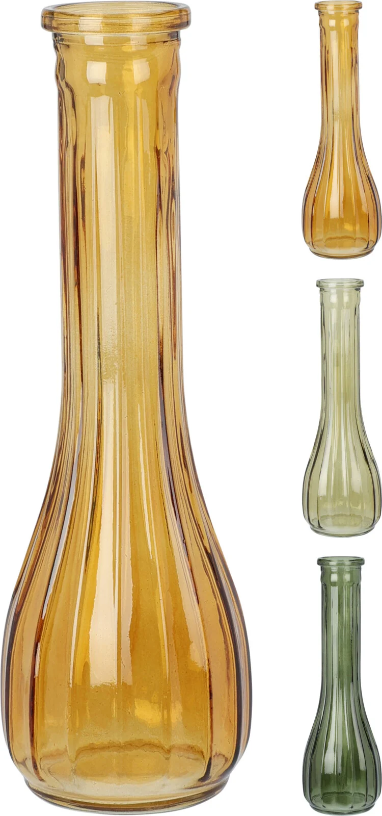 FLESVAAS GLAS WOODLAND D7 H21CM 3 ASSORTIE KLEUREN