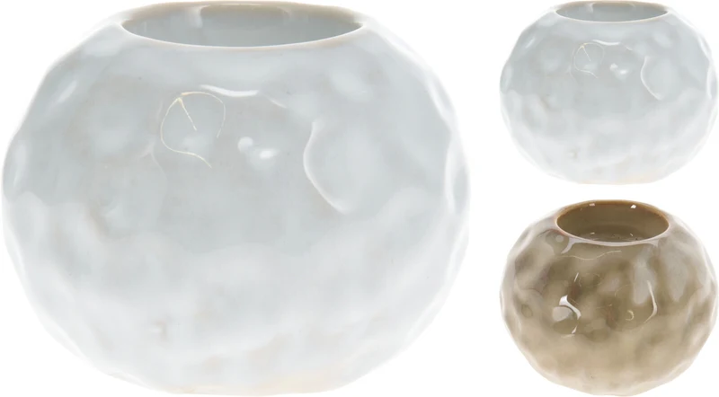 THEELICHTHOUDER BAL PORSELEIN D7,5CM 2 ASSORTIE