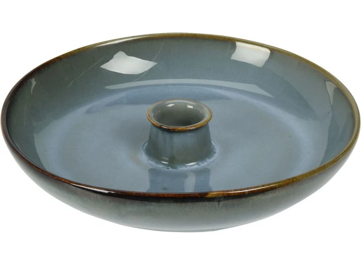 KANDELAAR BORD KERAMIEK D19 H3CM BLAUW