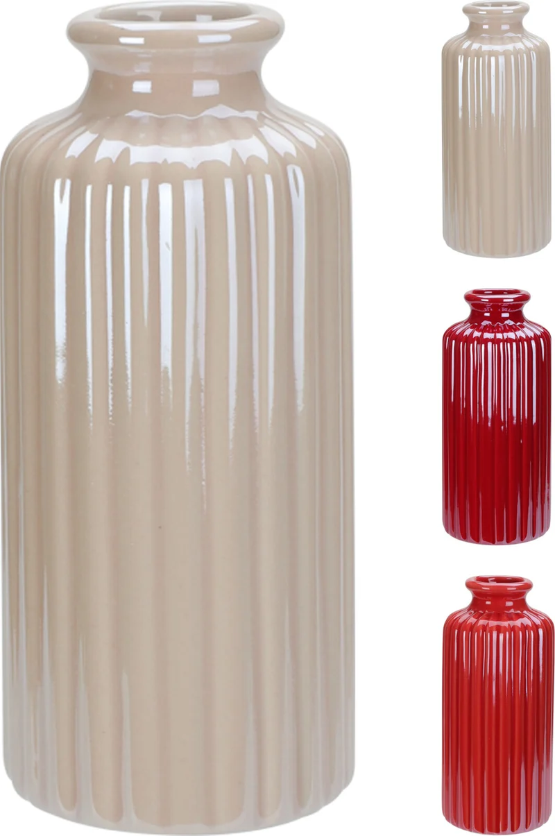 VAAS MET RELIEF ELECTROPLATED D7 H15CM 3 ASSORTIE KLEUR