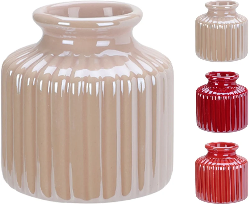 VAAS MET RELIEF ELECTROPLATED D8 H8CM 3 ASSORTIE KLEUR