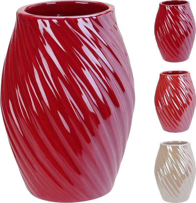VAAS ELECTROPLATED GEDRAAID D11,5 H16CM 3 ASSORTIE KLEUR