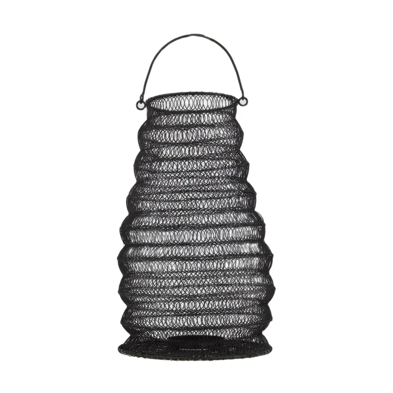 Lantern metal with handle 20x20x33.5cm Black