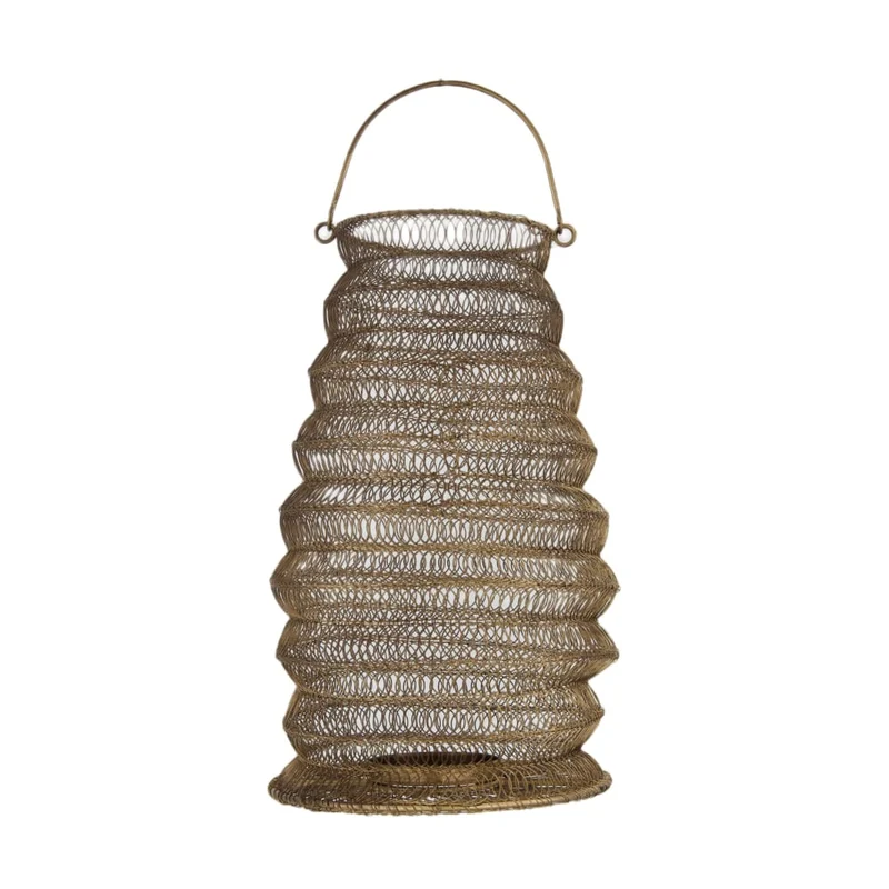 Lantern metal with handle 20x20x33.5cm Antique Brass