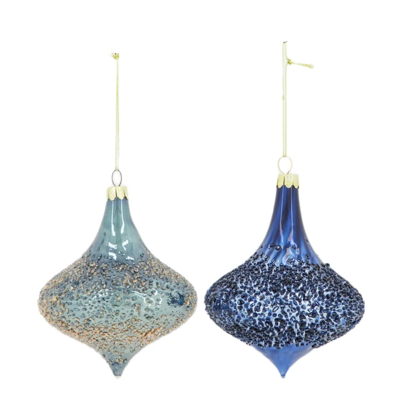 Bauble glass 10x10x12cm 2 Mixed grey