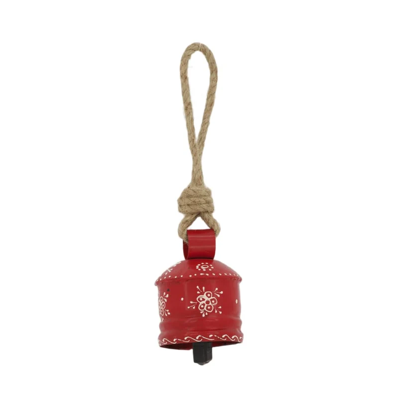 Bell metal 7x7x10cm Red/White