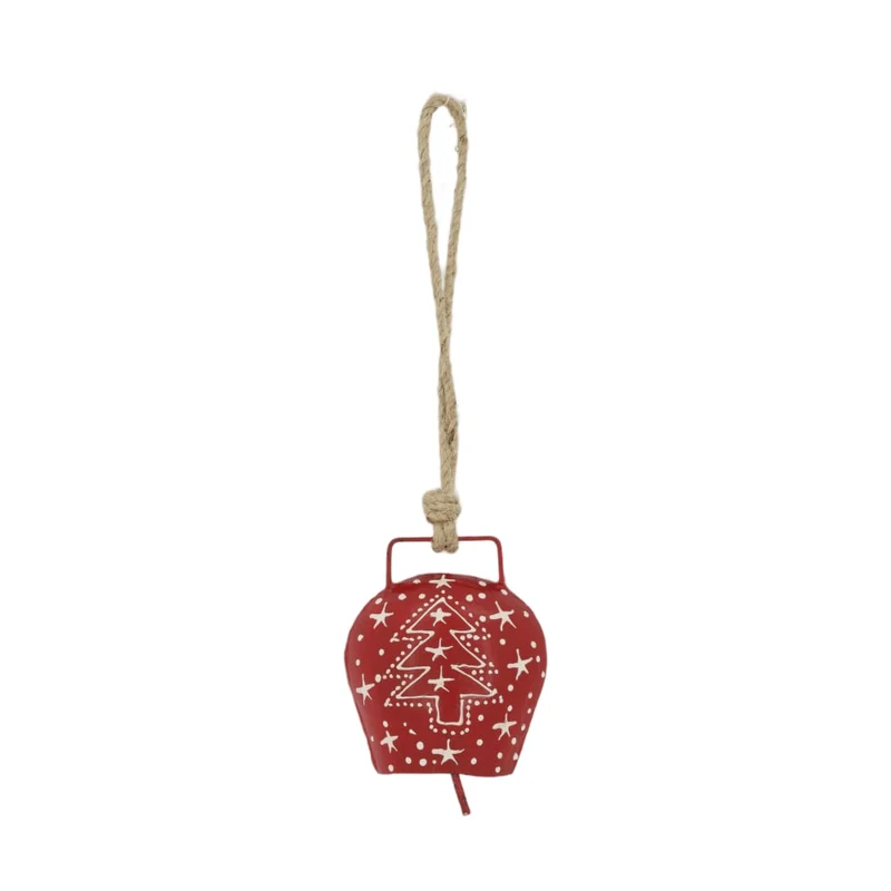 Bell metal 7x4x8cm Red/White