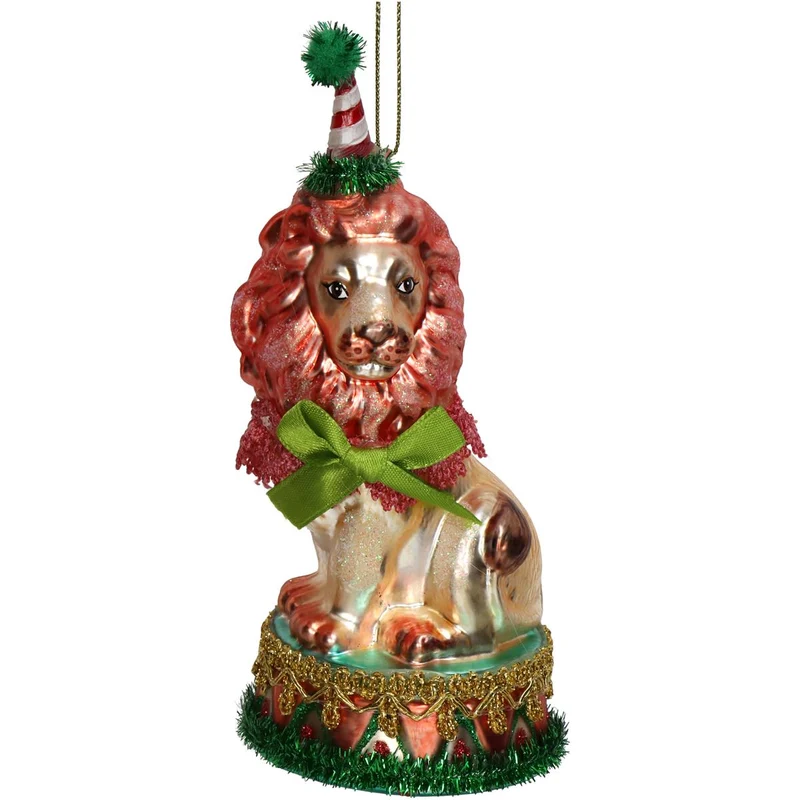 Ornament Circus Lion Glass Multi 14cm